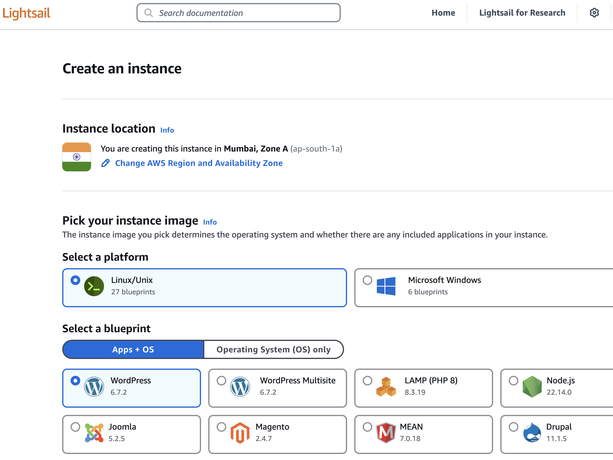 How to Build an SEO-Optimized WordPress Blog AWS Lightsail WordPress setup dashboard Screenshot