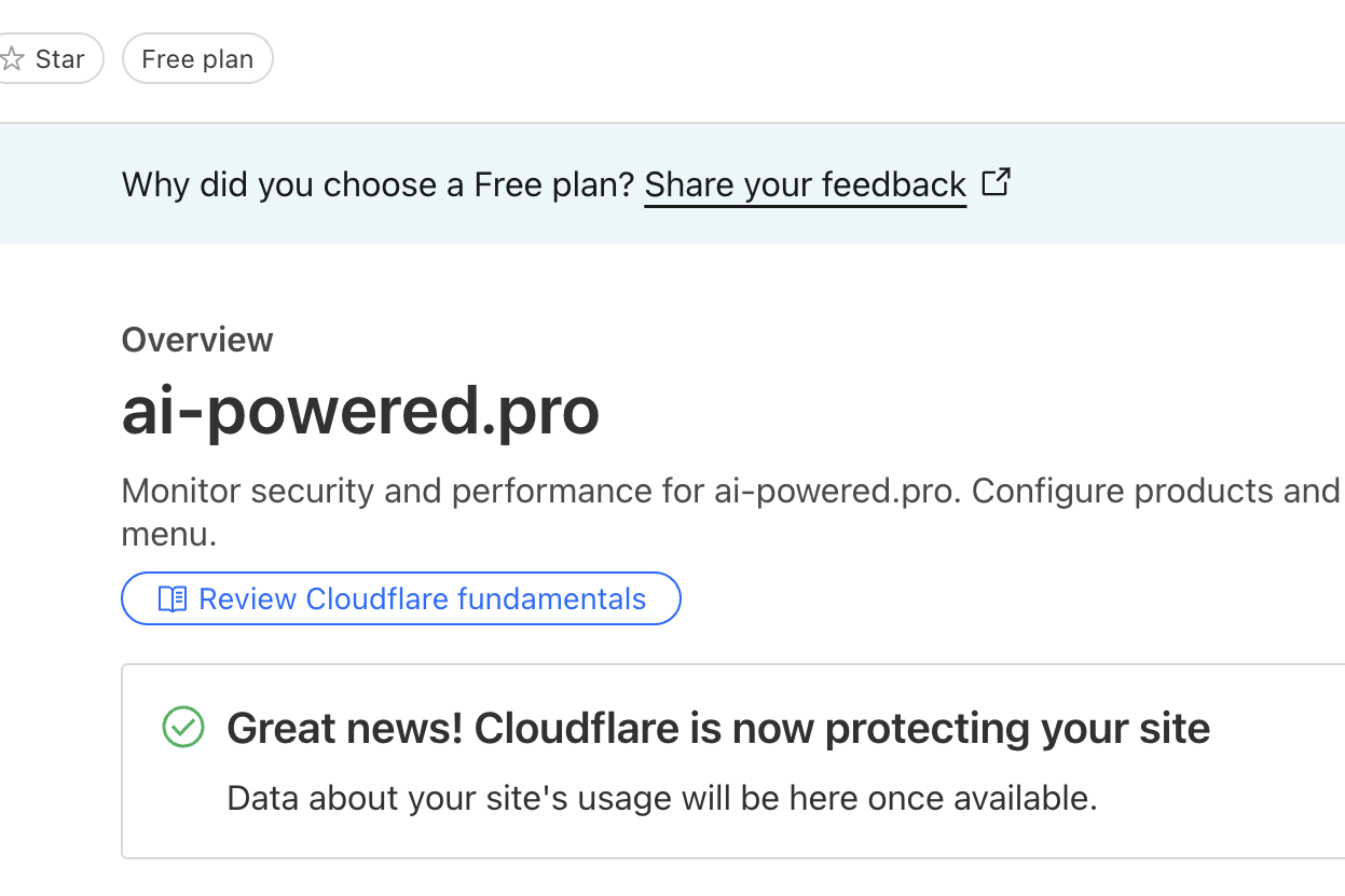 How to Build an SEO-Optimized WordPress Blog CloudFlare AWS connection success screenshot