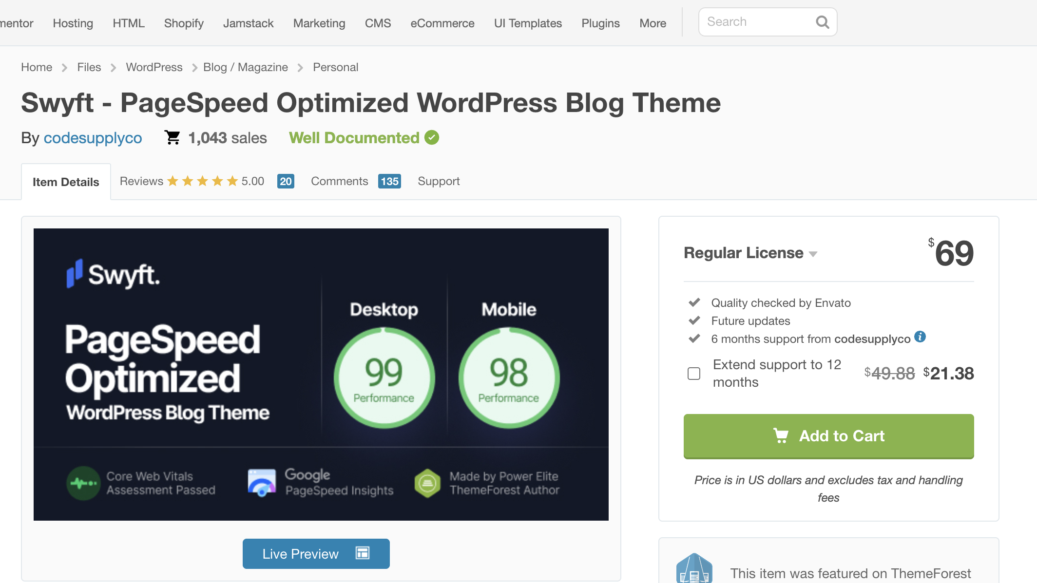 How to Build an SEO-Optimized WordPress Blog Swyft - PageSpeed Optimized WordPress Blog Theme Screenshot