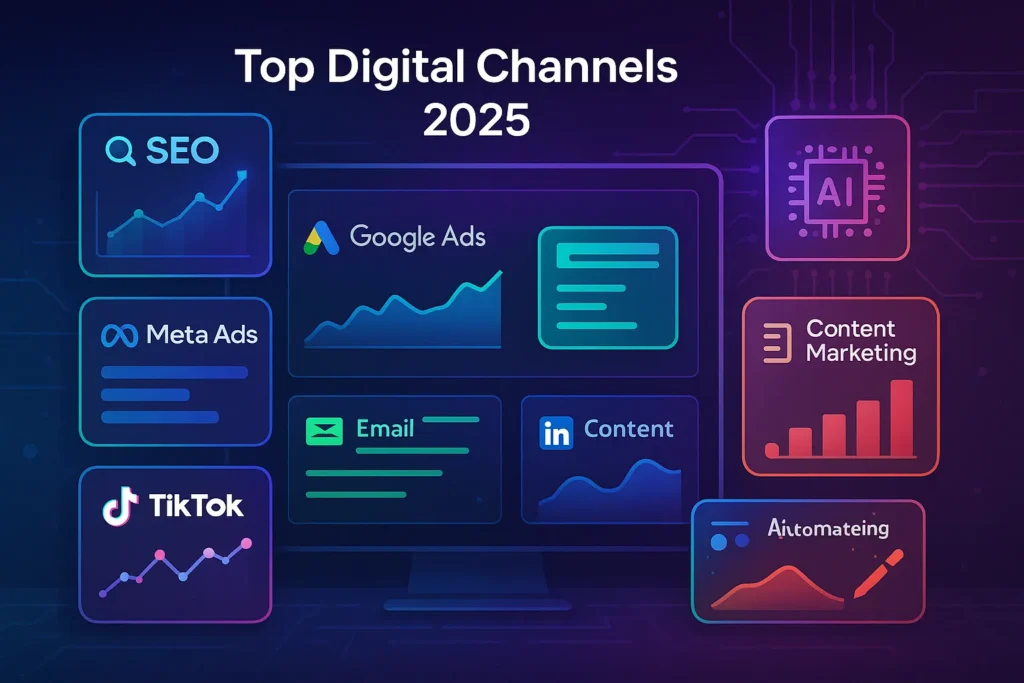 Why Digital Marketing Is Important in 2025: A Complete Guide for Businesses of All Sizes Top digital marketing channels in 2025 visual overview