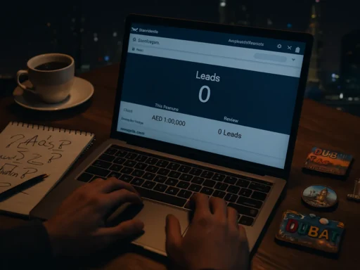 Person analyzing failed Facebook Ads campaign in Dubai at night
