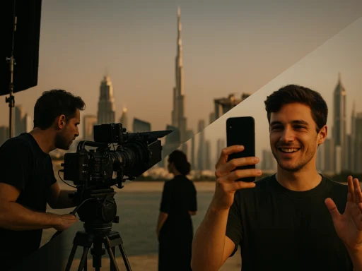 Cinematic ad production vs. viral video creation with Dubai skyline in 2025